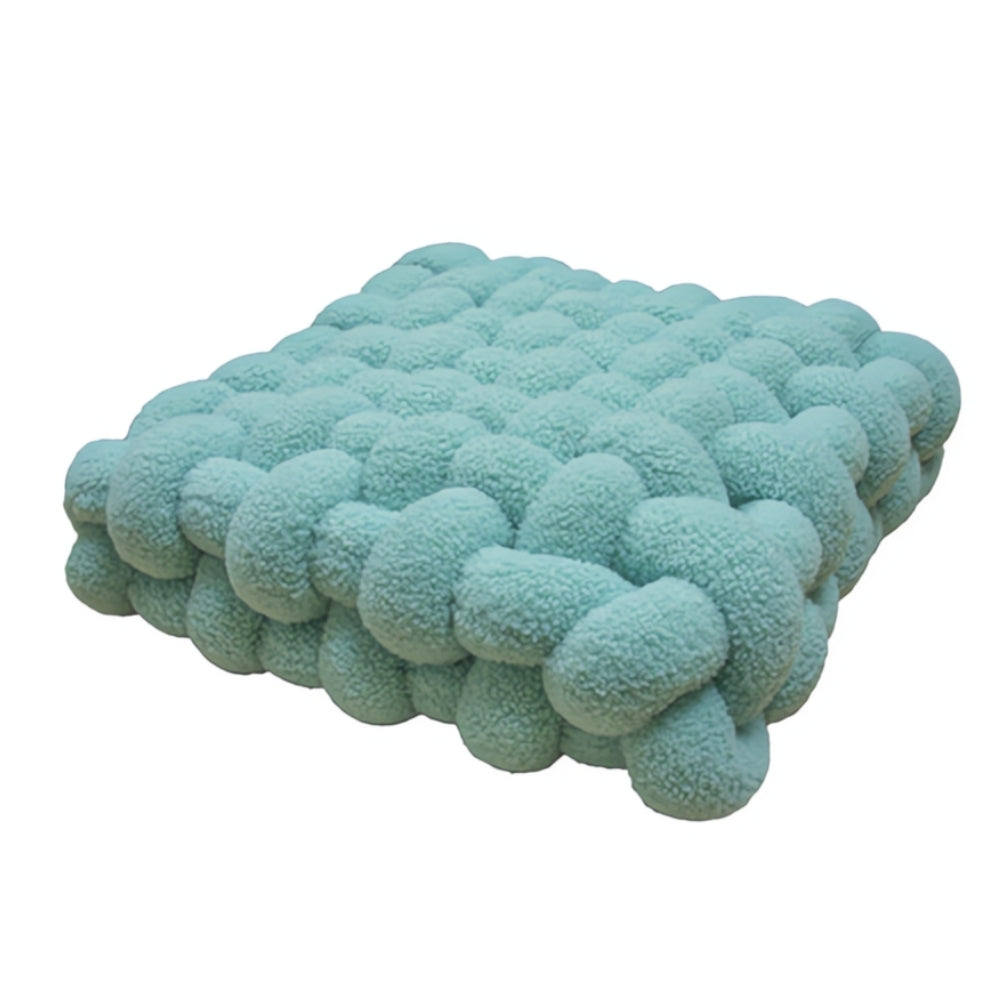Plush Woven Knot Boucle Cushion