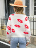 Lips of Love Round Neck Pullover Sweater