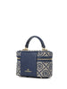 Jacquard Star Embellished Top Handle Bag