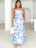 One-Shoulder Strappy Floral Print Dress