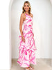One-Shoulder Strappy Floral Print Dress