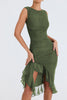 Casual Sleeveless Ruffle Midi Dress