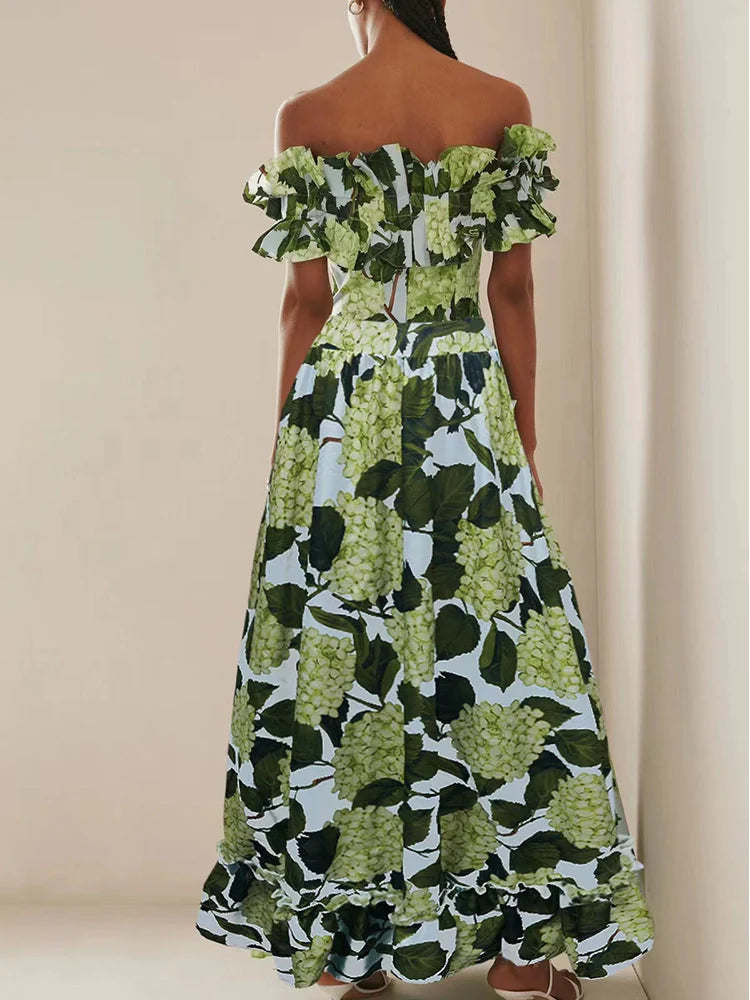 Ruffle Hydrangea Bandeau Bikini Set – Floral Sweet Style