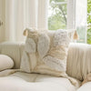 Cozy Cushion Cover with Leaf Design and Tassels – Natural Flair for Your Home