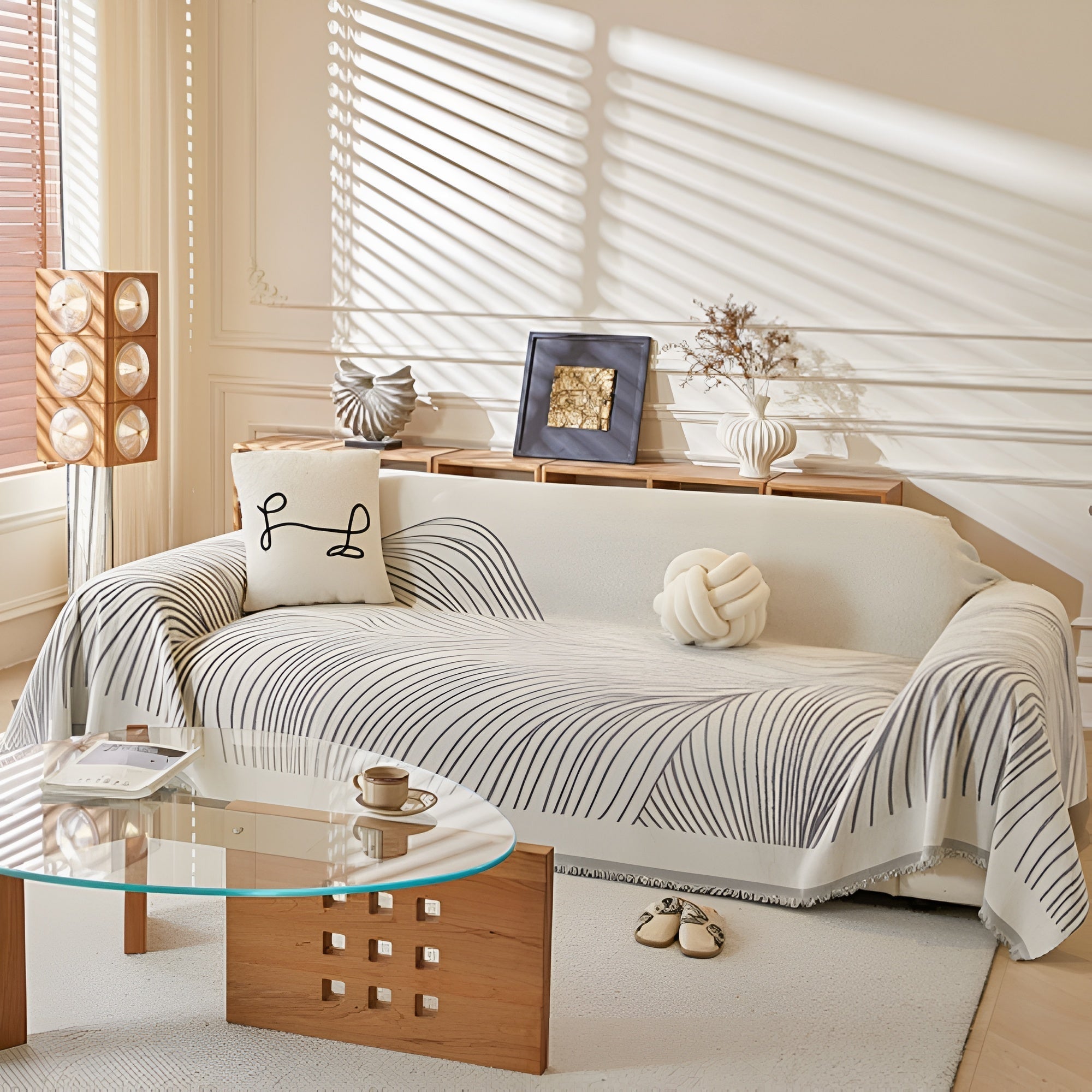 Calista Wave Chenille Sofa Cover