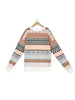 Jacquard Multicolor Patchwork Knit Sweater