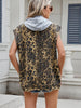 Denim Leopard Print Hooded Vest