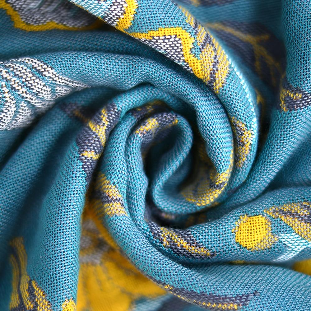 Floral throw blanket with orange background and blue yellow flower design, soft decorative sofa and bed cover