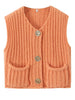 Sleeveless Cropped Knit Sweater Cardigan