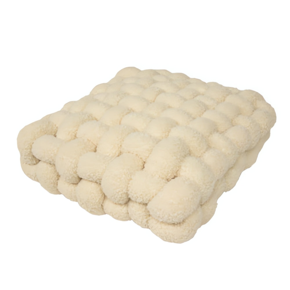 Plush Woven Knot Boucle Cushion