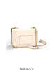 Studded Letter Print Chain Top Handle Bag