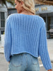V-Neck Button-Up Knit Cardigan