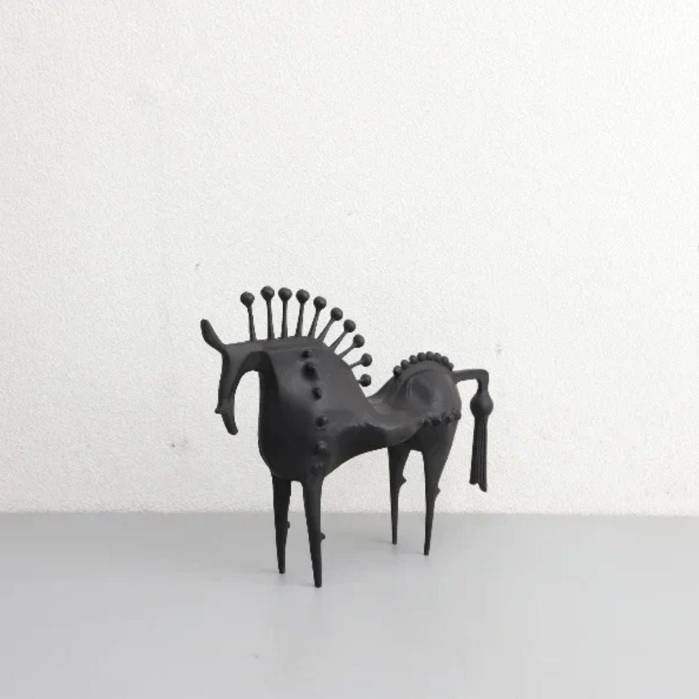 Black Stallion Metal Sculpture