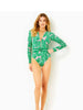 Green Printed Surf Shorts Set