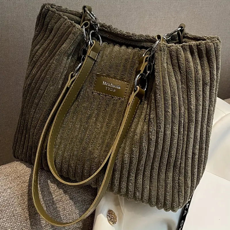 50% OFF | Olivia | Luxury Corduroy Tote Bag