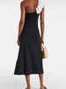3D Floral One-Shoulder Black Swimsuit