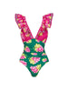 Ruffled Ruched One-Piece Short skirt Set