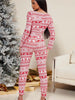 Christmas Print Long Sleeve Jumpsuit