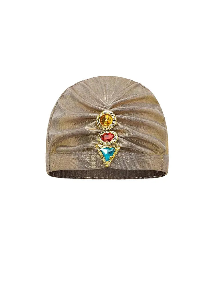 V-Neck Ruched Rhinestone One-Piece Swimsuit