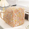 Vintage floral fabric storage basket with handles, quilted collapsible organizer for home decor and storage