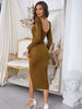 Strapless Long Sleeve Backless Dress