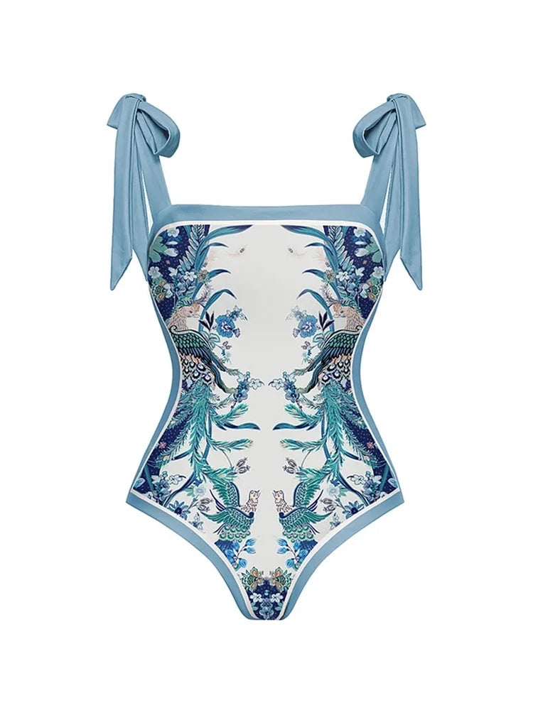 Reversible Tie Back Swimsuit and Skirt Set