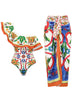 Ruffle Enamel Floral Bikini Swimsuit Set