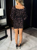 Sequin Puff Sleeve Mini Dress