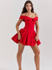 Scarlet Off-Shoulder Spaghetti Strap Mini Dress