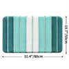 Soft striped gray bath mat with non-slip backing, absorbent plush bathroom rug for shower and tub area