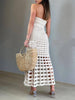 Cutout Patchwork Off Shoulder Maxi Dress