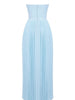 Ocean Blue Pleated Maxi Dress