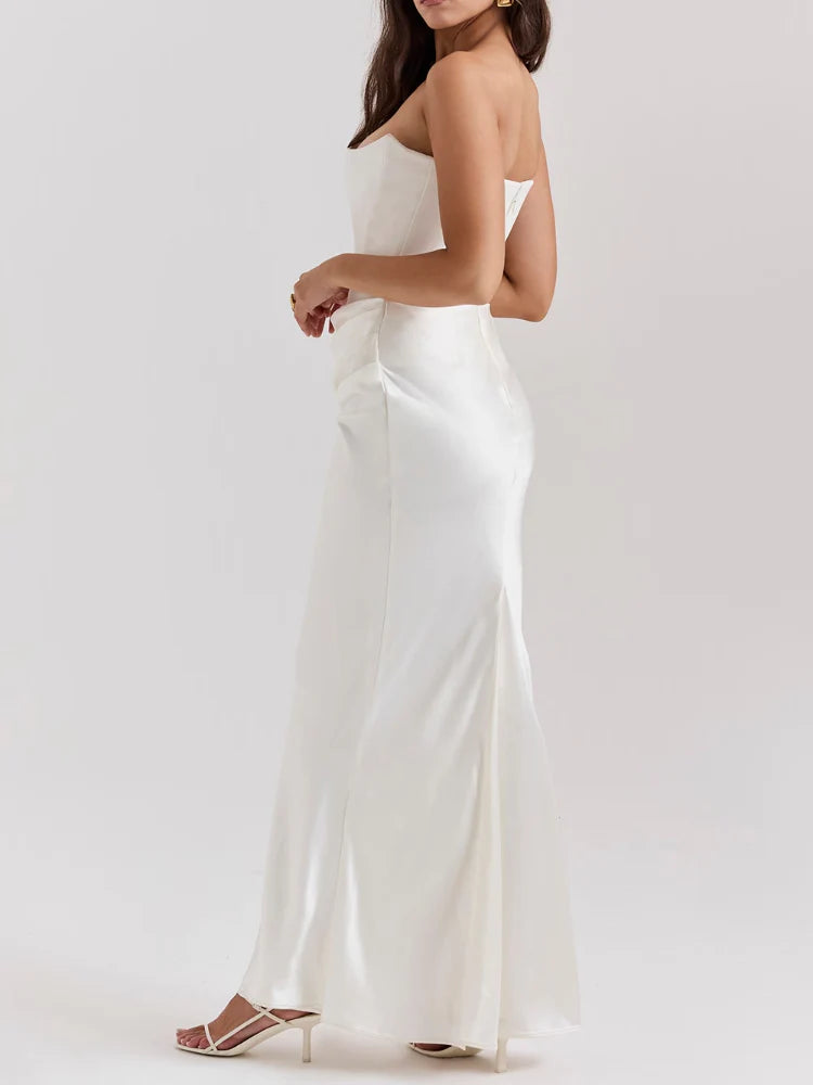 Ivory Strapless Corset Dress