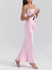 Pink Strapless Bustier Maxi Dress