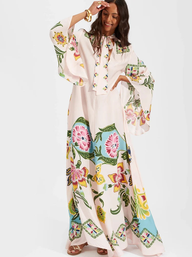 Magnifico Printed Maxi Dress - Pebbled Sable