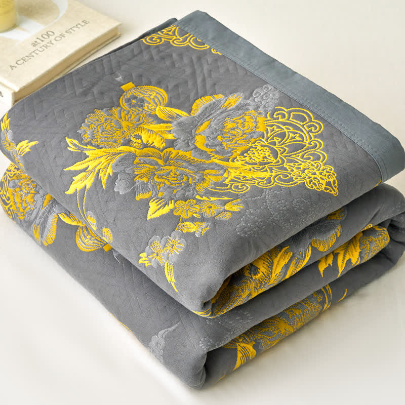 Floral Cotton Muslin Blanket
