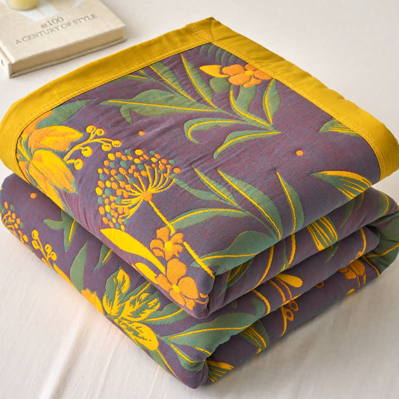 Floral Cotton Muslin Blanket