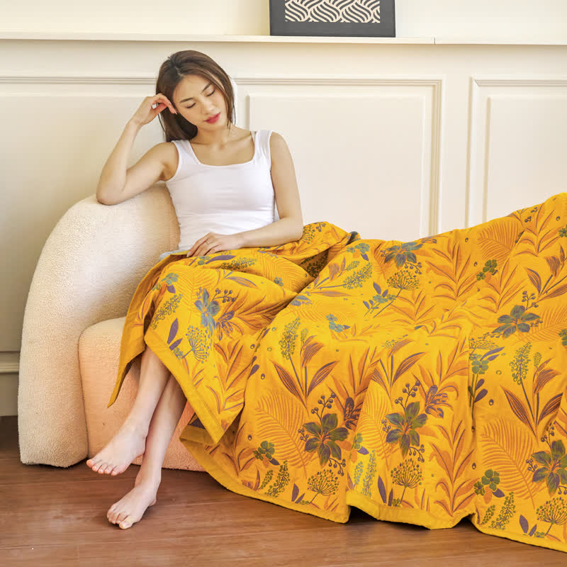 Floral Cotton Muslin Blanket
