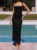 Backless Sequin Split Midi Dress