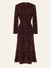 Sequin Decorated Velvet Midi Dress In Red