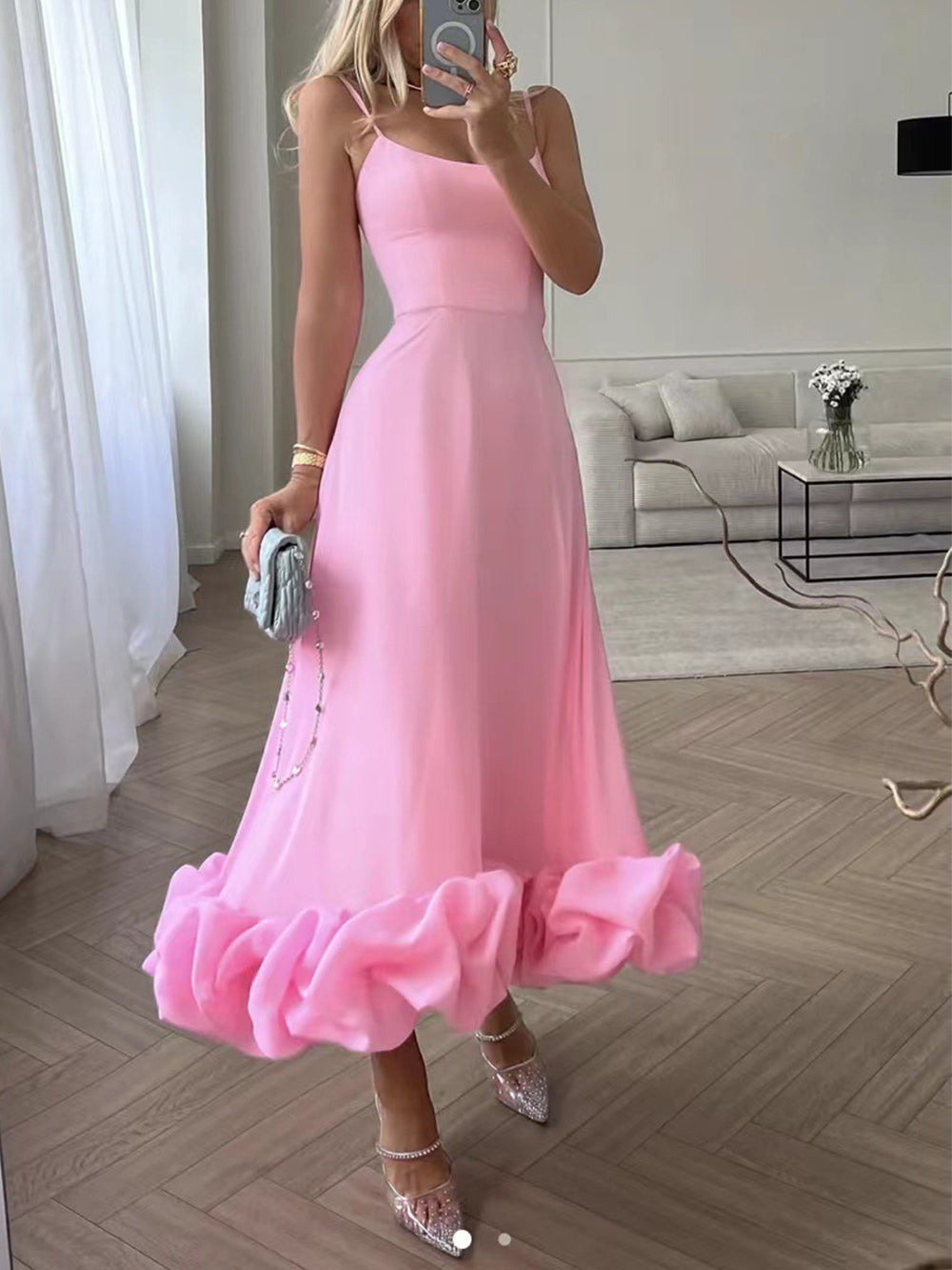 Flounce Bustier Maxi Dress