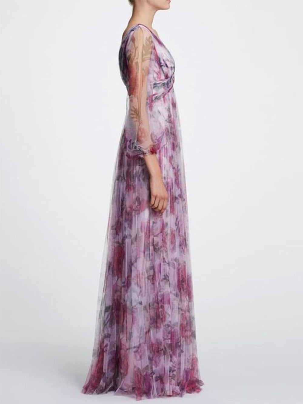 Printed Chiffon Maxi Dress