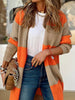 Loose Colorblock Knit Cardigan Jacket