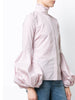 Plaid Turtleneck Puff Long Sleeve Shirt