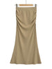 Pleated Mid-Length Fishtail Skirt