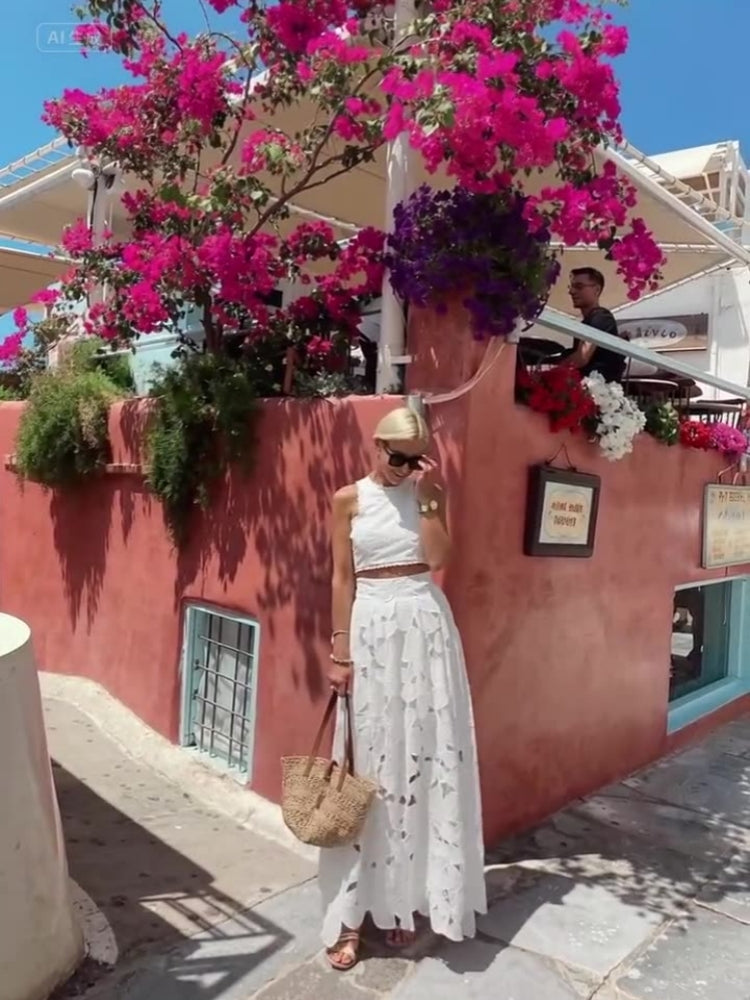 Hollow Out Tank & Skirt Set