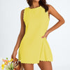 Scalloped A-Line Beach Dress In Black
