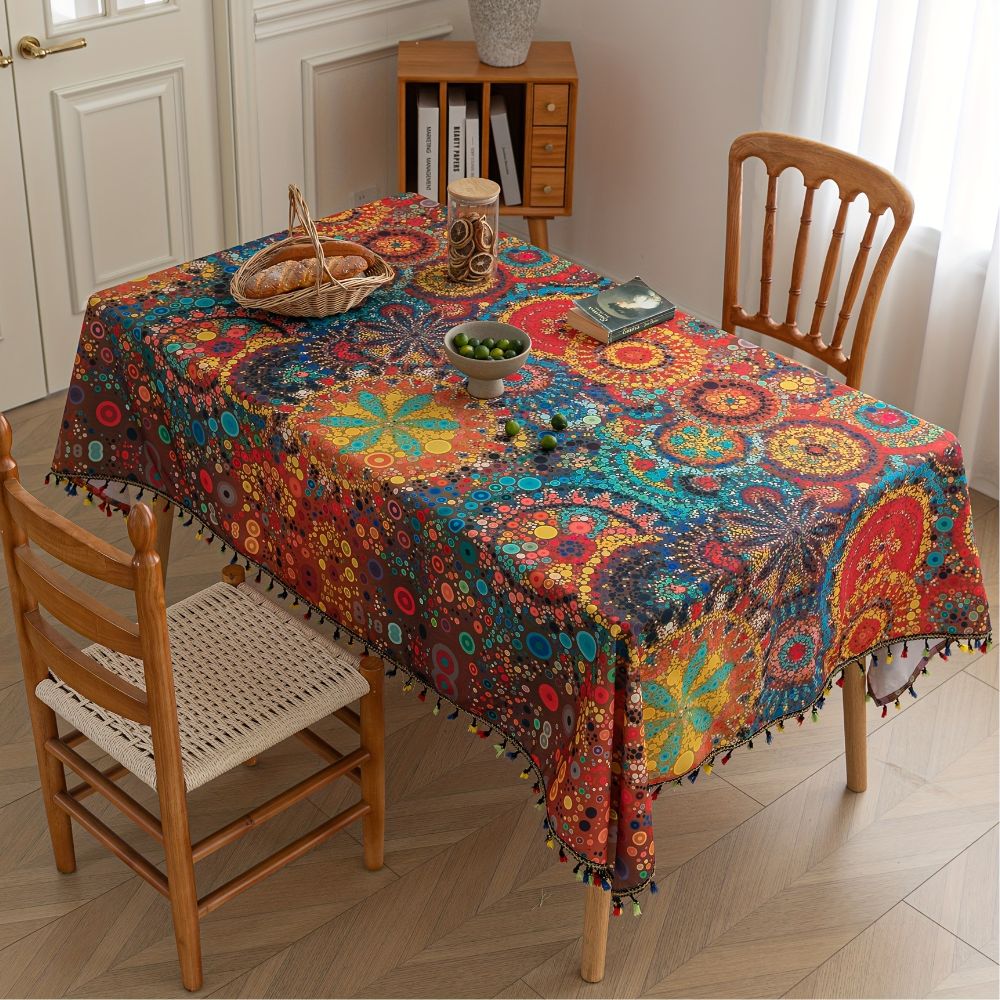 Hypno Bloom Tassel Tablecloth
