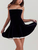 Black Velvet Strapless Dress