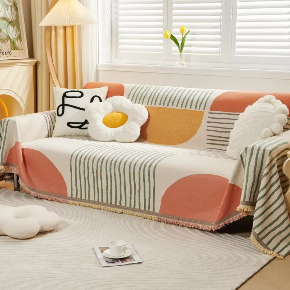 Meringue Chenille Geometry Sofa Cover